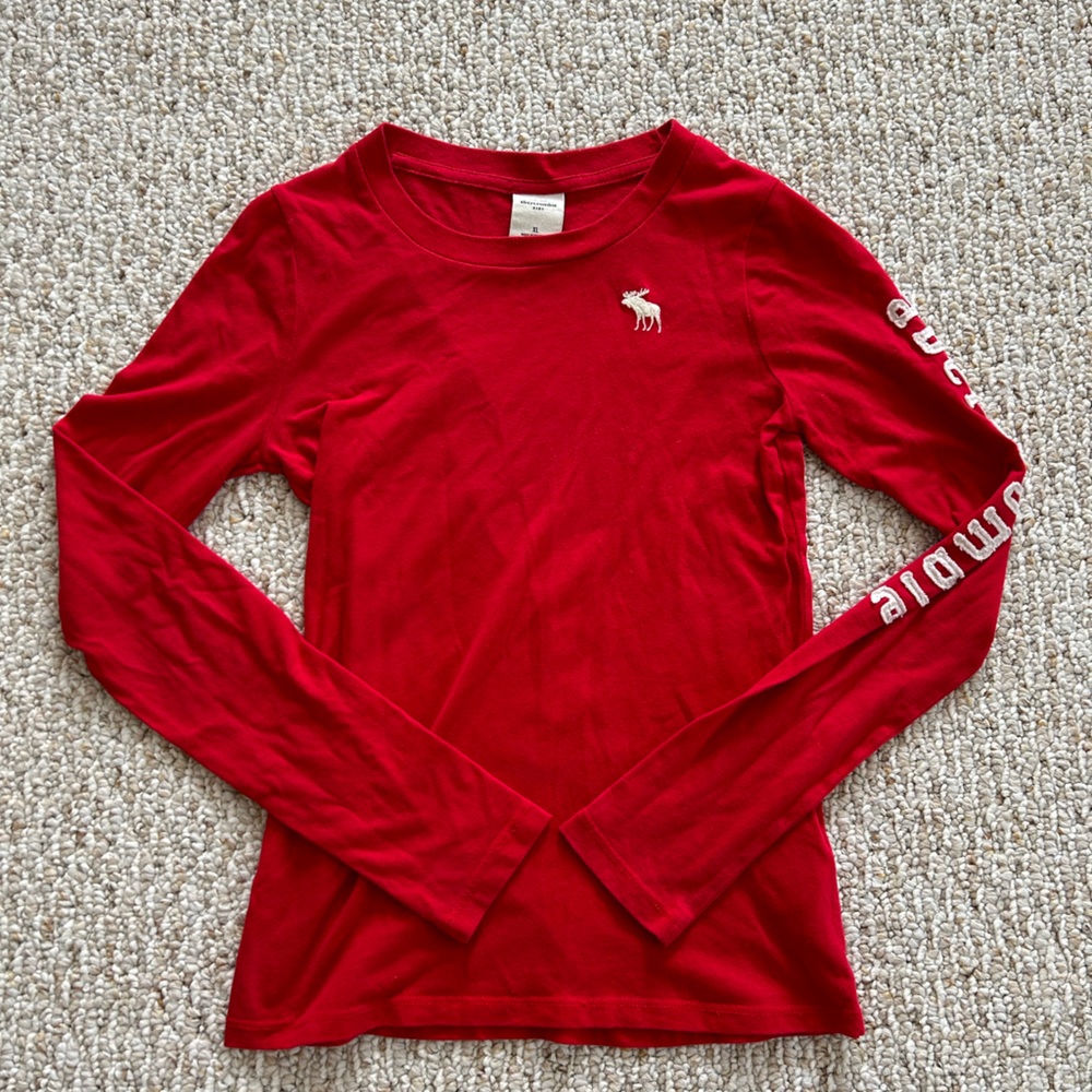 abercrombie kids red long sleeve